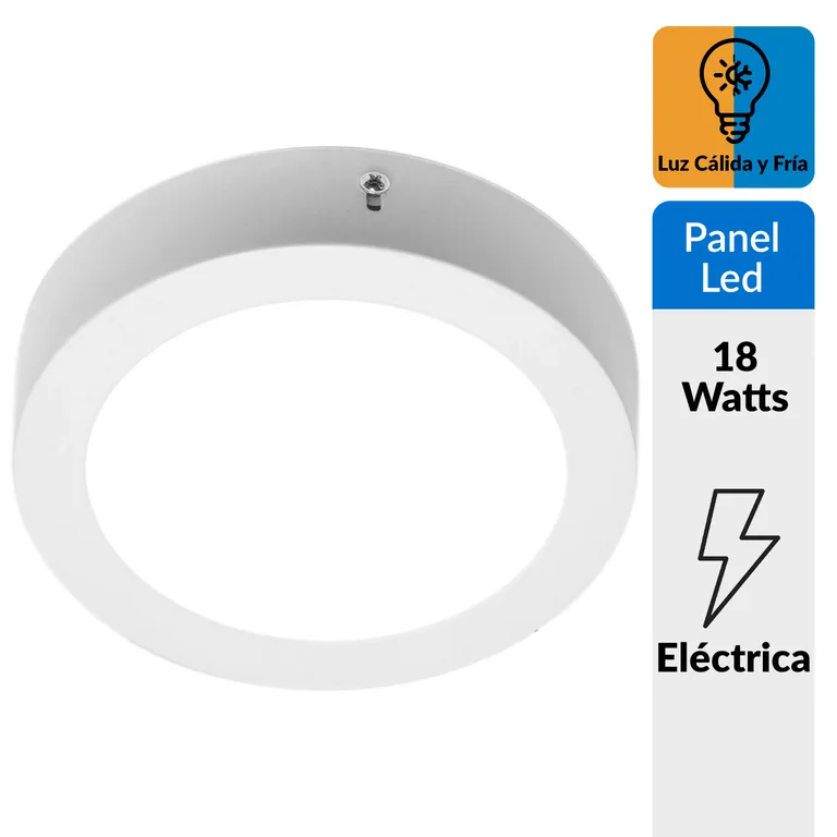 Panel Led Wifi Sobrepuesto Circular Blanco 18W Multicolor Atenuable