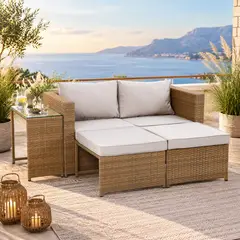 JUST HOME COLLECTION - Juego de living de terraza modular 5 piezas pipa