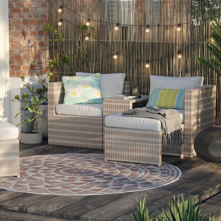 Juego de living de terraza modular 5 piezas pipa