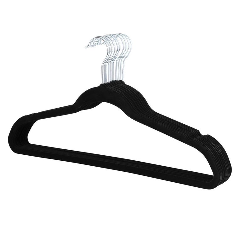 Set de 30 Colgadores de Ropa Negro