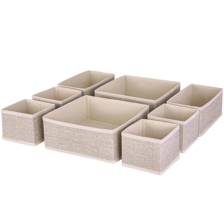 Set 8 Organizadores 28x11x28 cm Beige