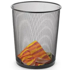 JUST HOME COLLECTION - Papelera Oficina Malla 13 Litros Metal Negro