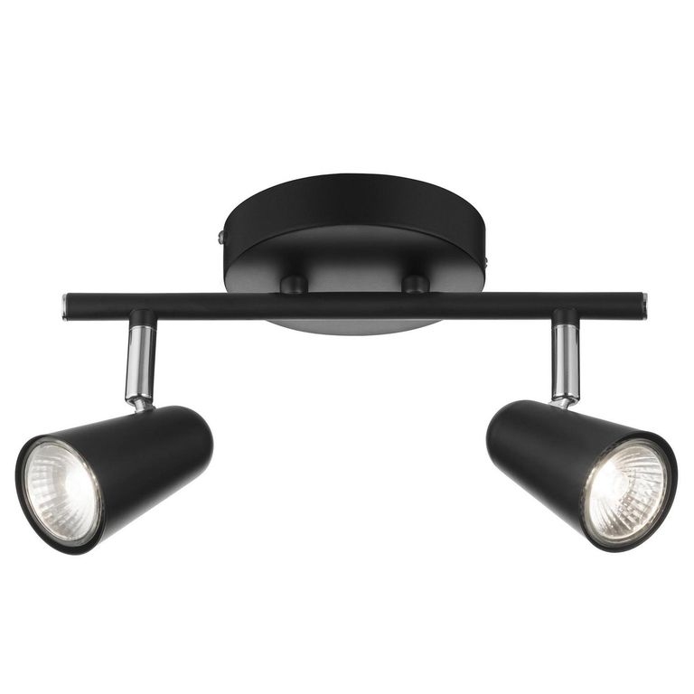 Barra 2 Luces Acero Negro