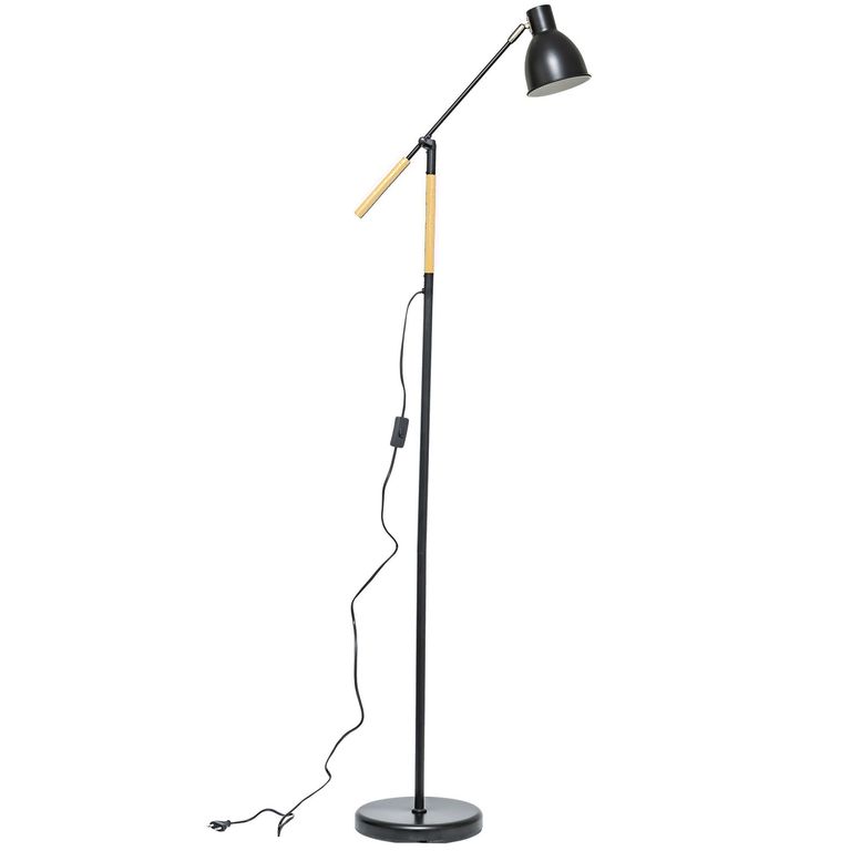 Lámpara de Pie 1 Luz E27 Negro