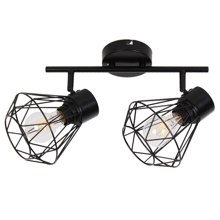 Barra 2 Luces Metal Negro
