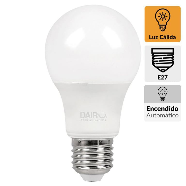 Ampolleta Led Sensor Día 9 W E27 806 lm Luz Cálida