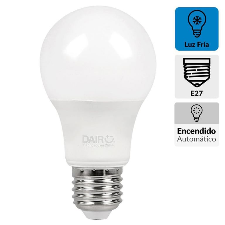 Ampolleta Led Sensor Día 9 W E27 806 lm Luz Fría