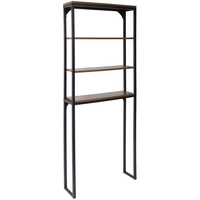 Estante para Baño Melamina 3 Nivel(es) 65x178x19 cm Roble/Negro