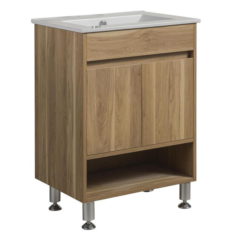 Mueble Baño con Lavamanos Roble claro 61x85x46.5 cm