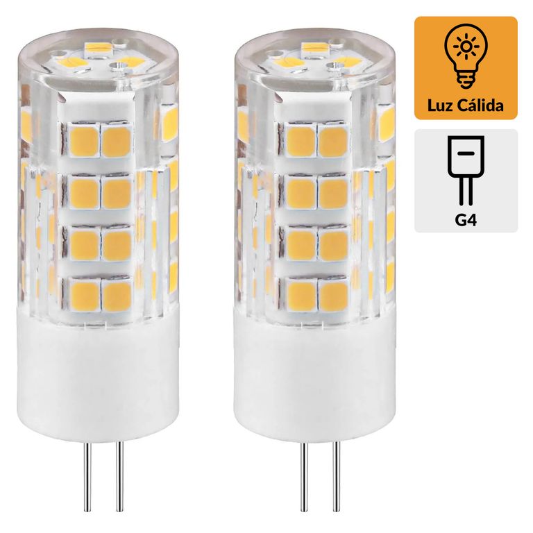 Pack 2 Led Bipin 4 W G4 320 lm Luz Cálida