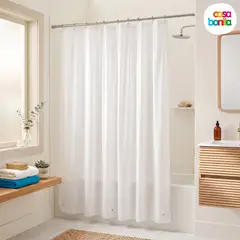 CASA BONITA - Forro Cortina Baño Blanco 140x200cm con Iman