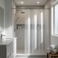 CASA BONITA - Forro Cortina Baño Transparente 178x180cm con Iman