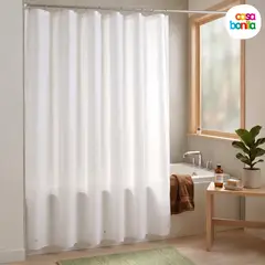 CASA BONITA - Forro Cortina Baño Blanco 190x195cm con Iman