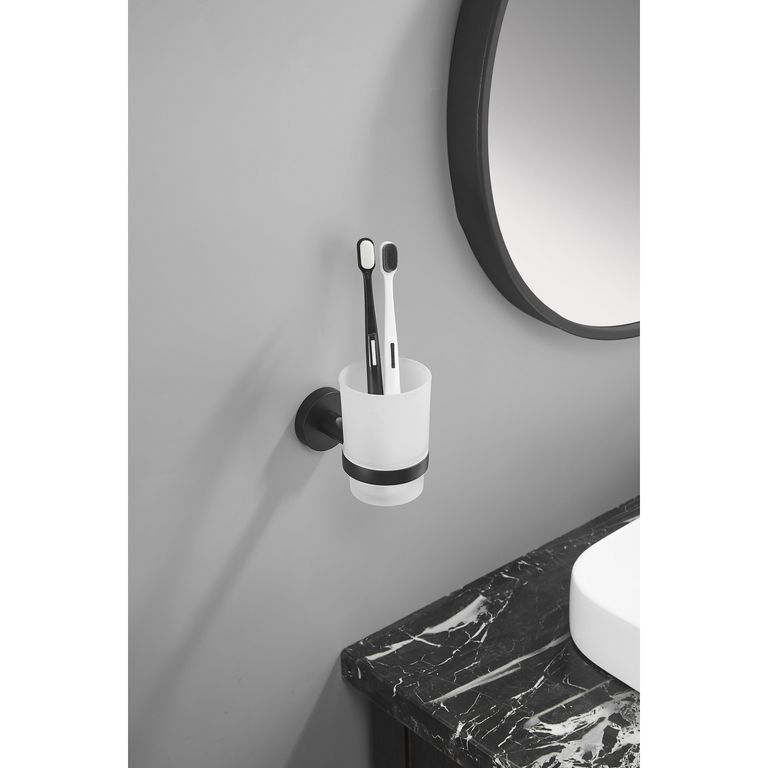 Porta Vaso Negro Mate Chicago Baño