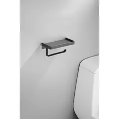 SENSI DACQUA - Porta Rollo Higiénico Con Repisa Inoxidable Baño Osaka
