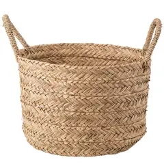 JUST HOME COLLECTION - Canasto Decorativo Hierba Marina Quilca 36X36X25 Cm