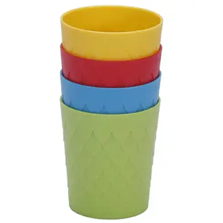 CASA BONITA - Set de Vasos Plásticos 250 ml Colores Surtidos 4 Unidades