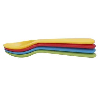 CASA BONITA - Set de 4 Cucharas Plásticas Colores Variados 16 cm