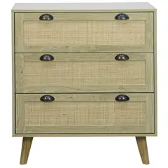 JUST HOME COLLECTION - Cómoda 3 Cajón(es) Rattan 80x90x40 cm Café