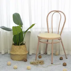 JUST HOME COLLECTION - Silla Metal Beige 85x46x47 cm