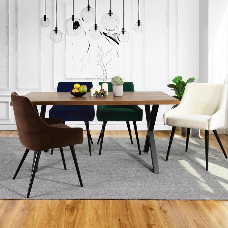 Juego de Comedor Tablo 4 Sillas Mesa Rectangular 90x75x160 cm Café