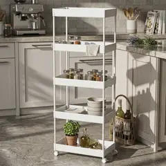 JUST HOME COLLECTION - Carro Organizador 22x110.5x40 cm Blanco