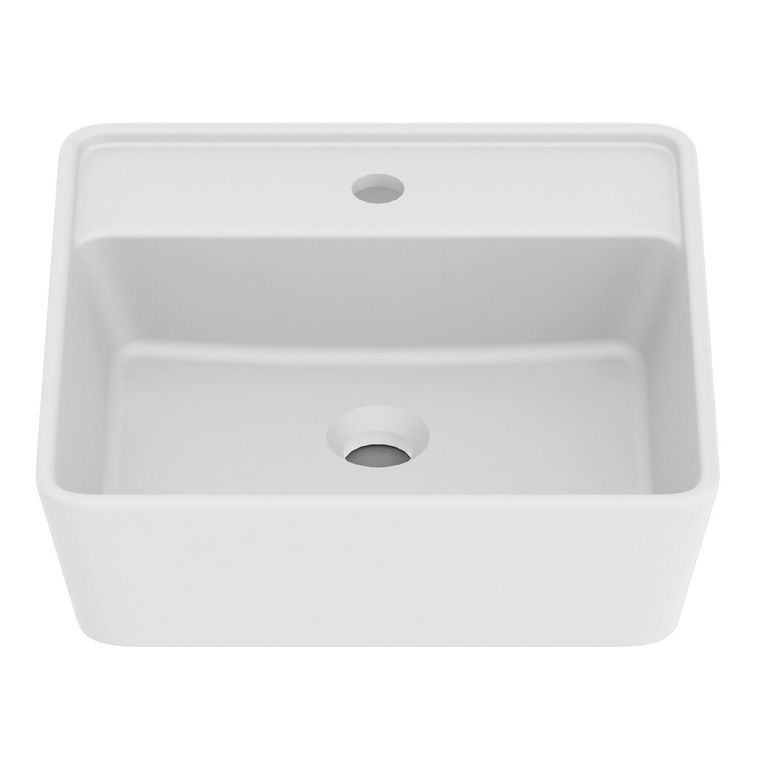Lavamanos Sobrepuesto Forma Rectangular Porcelana 42x13x42 cm Blanco