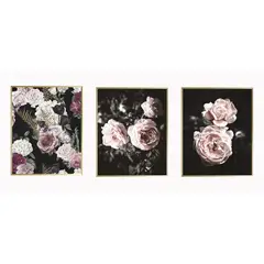 JUST HOME COLLECTION - Set 3 cuadros flores 40x50 cm