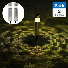 JUST HOME COLLECTION - Pack 2 Estacas Solares 0,08 W IP44 Luz Fría