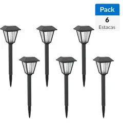 JUST HOME COLLECTION - Pack 6 Estacas Solar 0,2 W IP44 Luz Cálida
