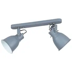 JUST HOME COLLECTION - Barra industrial 2 luces E27 gris