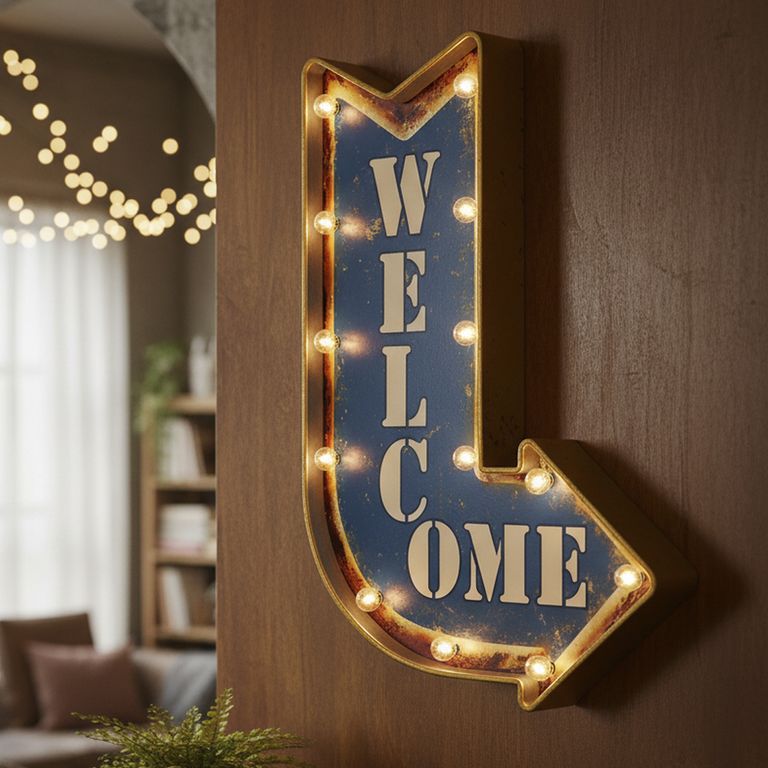 Letrero Led Flecha Welcome x5.5 cm