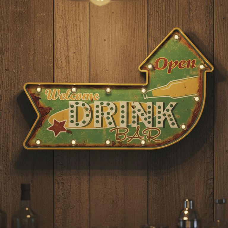 Letrero Luminoso Led Drink Beer Decorativo Para Bar