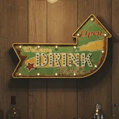 JUST HOME COLLECTION - Letrero Led Drinkbeer Verde 61x5.5 cm