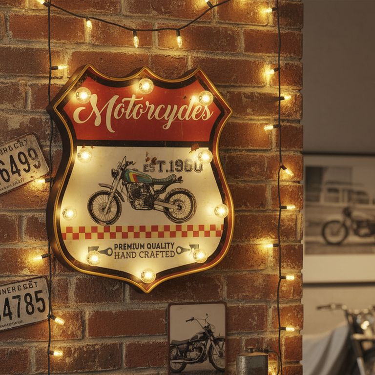Letrero Led Moto x5 cm