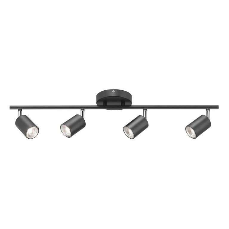 Barra Timo 4 Luces Aluminio Negro