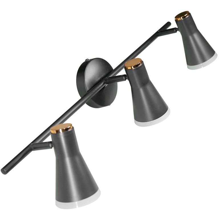 Barra Led Pipa 3 Luces Metal Negro