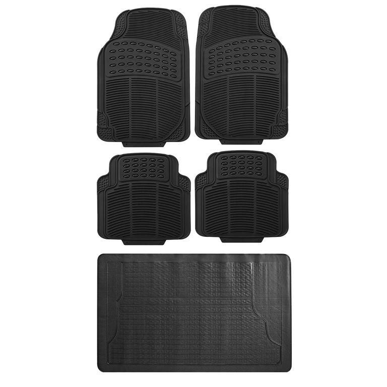 Set de Cubrepisos 5 Piezas Universal Antideslizante Negro