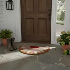 JUST HOME COLLECTION - Limpiapiés Medialuna flor 45x75 cm PVC Multicolor