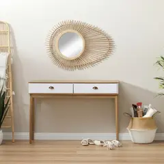 HOMY - Espejo Decorativo Forma Ovalada 80x55.5 cm Beige Forma