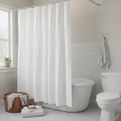 JUST HOME COLLECTION - Cortina baño algodón border 180x200 cm