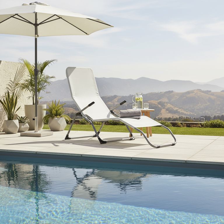 Reposera Plegable Relax Tela Blanco