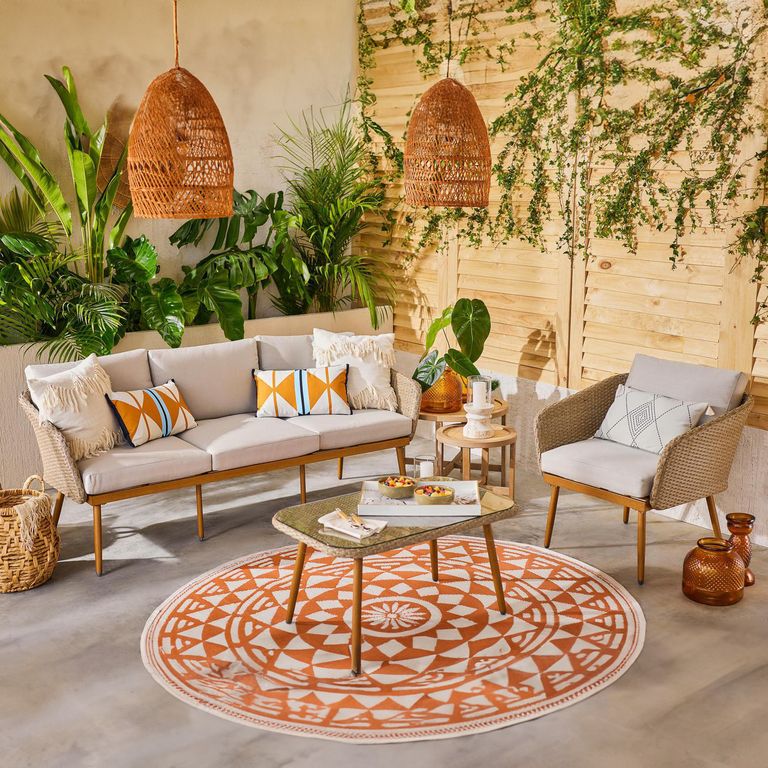 JUST HOME COLLECTION - Juego de Terraza Living Genova 5 Personas Beige ...