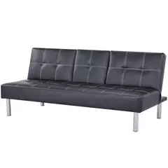 undefined - Futón Bonnie Negro 182x84x84 cm