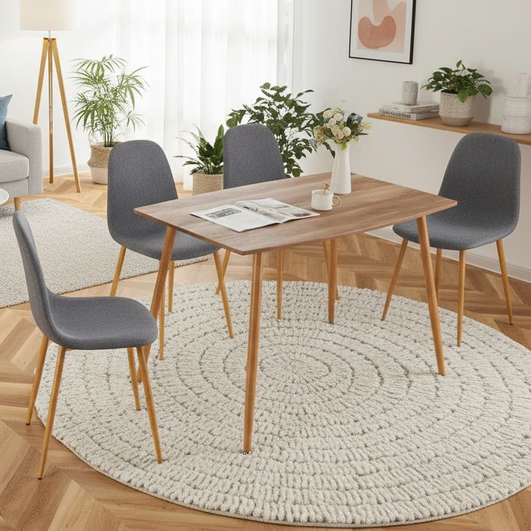 Juego de Comedor Yolanda 4 Sillas Mesa Rectangular 70x76x120 cm Café a $129.990