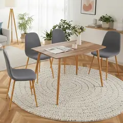 JUST HOME COLLECTION - Juego de Comedor Dominga 4 Sillas Mesa Rectangular 70x76x120 cm Café