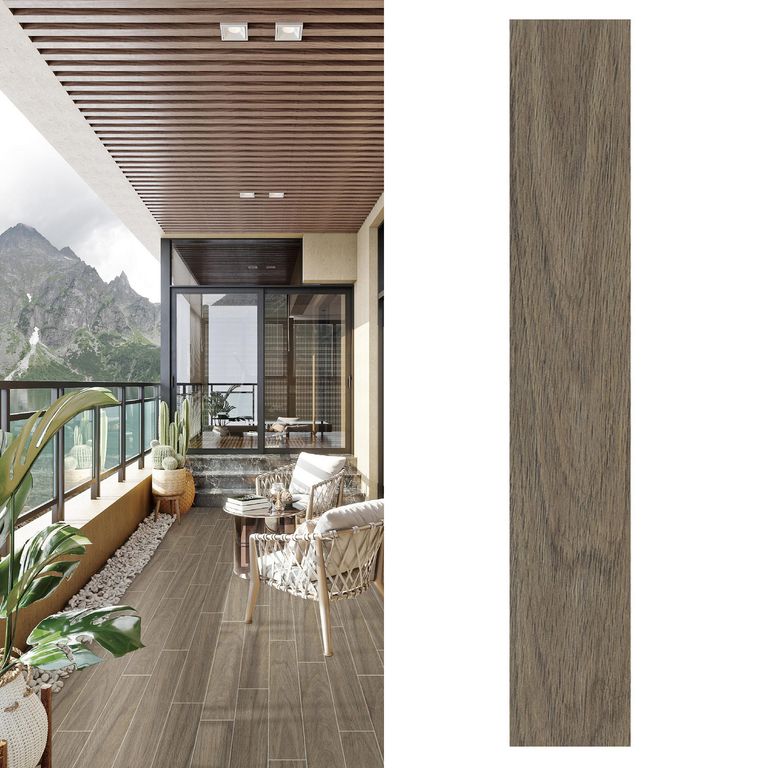 Gres Porcelánico 15x90 cm Yale Dark Grey Gris Oscuro 1.08 m2