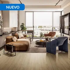 HOLZTEK - Gres Porcelánico 15x90 cm AIR LIGHT BROWN Café Claro 1.08 m2