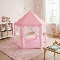 DO IT - Carpa con Cortinas Infantil 140x135x140 cm Rosado Desde 3 años