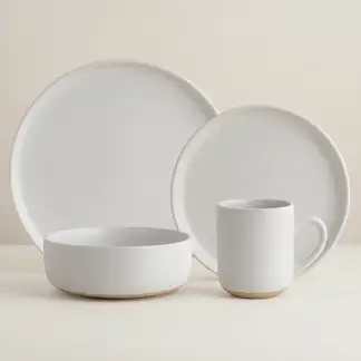 JUST HOME COLLECTION - Juego de Loza 16 Piezas Cerámica Polonia Blanco